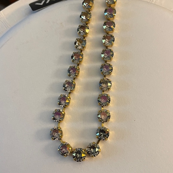 Tova Elegant Oakland Necklace with iridescent gemstones. - Picture 3 of 4